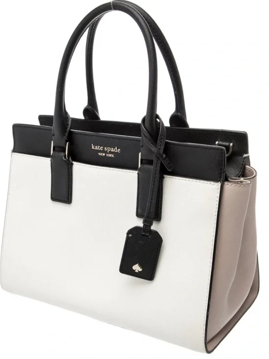kate spade Two-Tone Black, White & Taupe Leather Tote - Picture 5 of 7